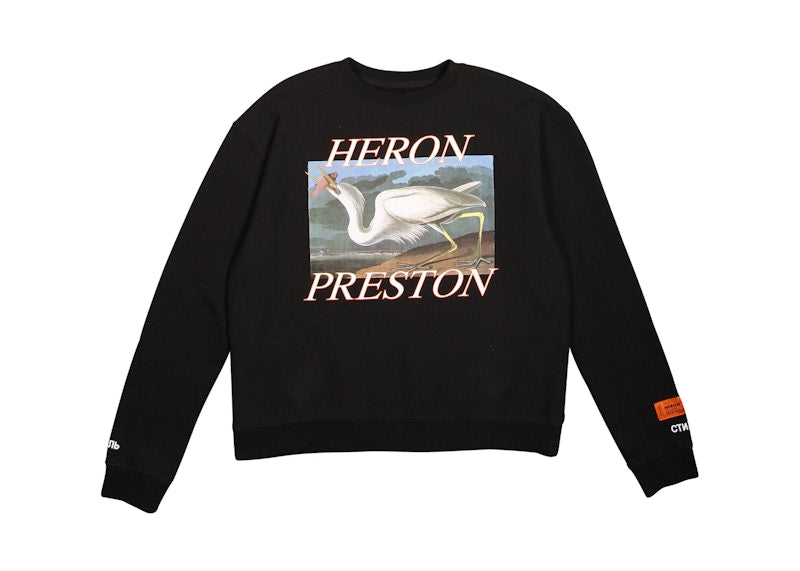 Heron Preston White Heron Crewneck Sweatshirt Black