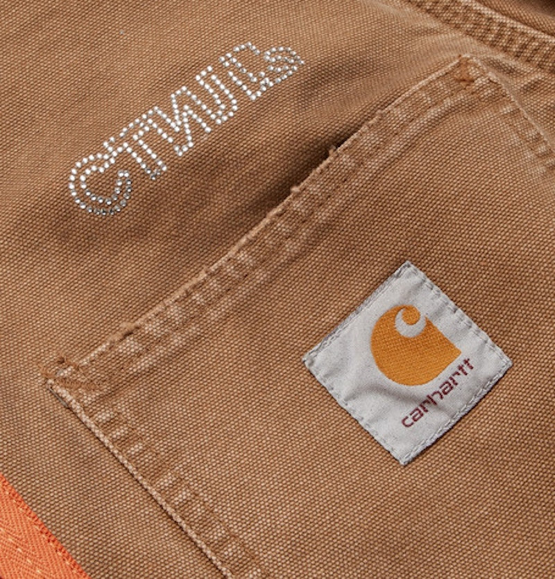 Heron Preston x Carhartt Oversized Corduroy Collar Canvas Work Jacket Tan