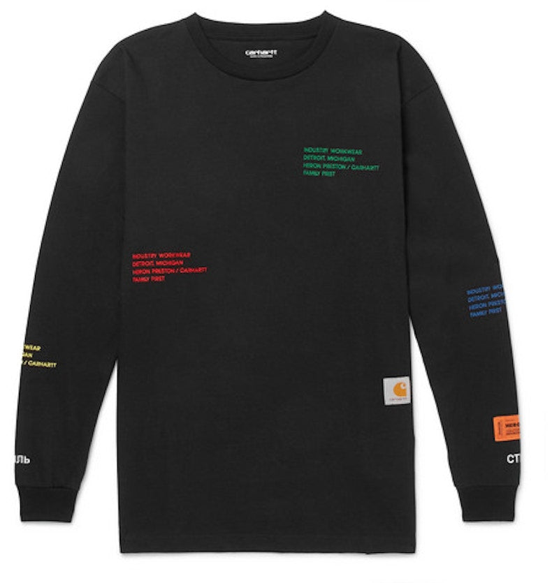 Heron Preston x Carhartt Oversized Embroidered L/S T-shirt Black/Multicolor