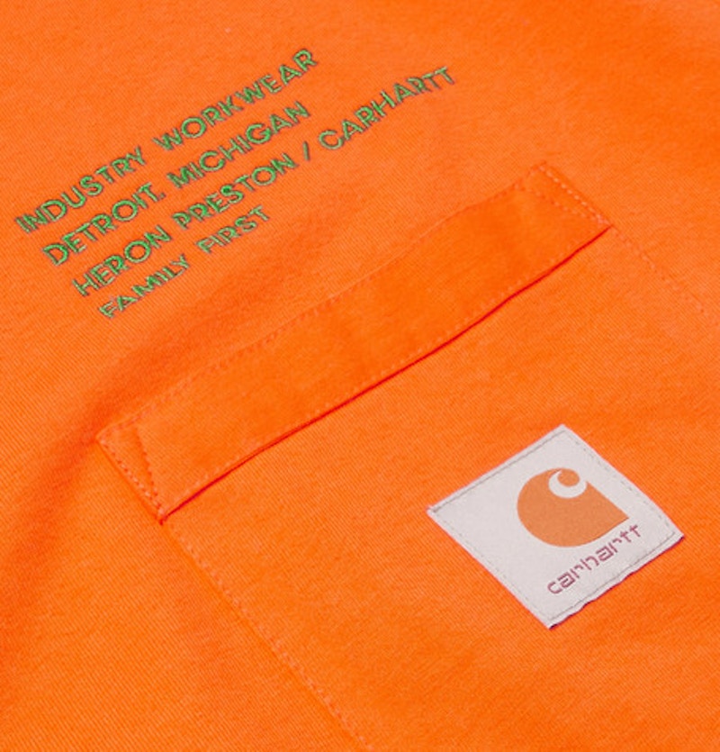 Heron Preston x Carhartt Oversized Embroidered T-shirt Orange/Multicolor