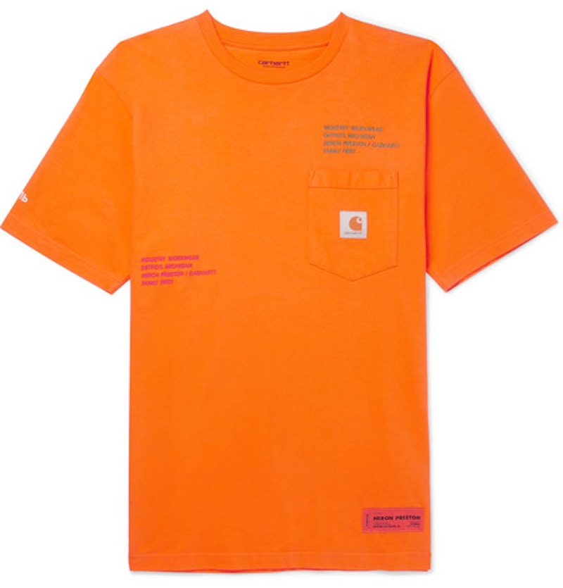 Heron Preston x Carhartt Oversized Embroidered T-shirt Orange/Multicolor