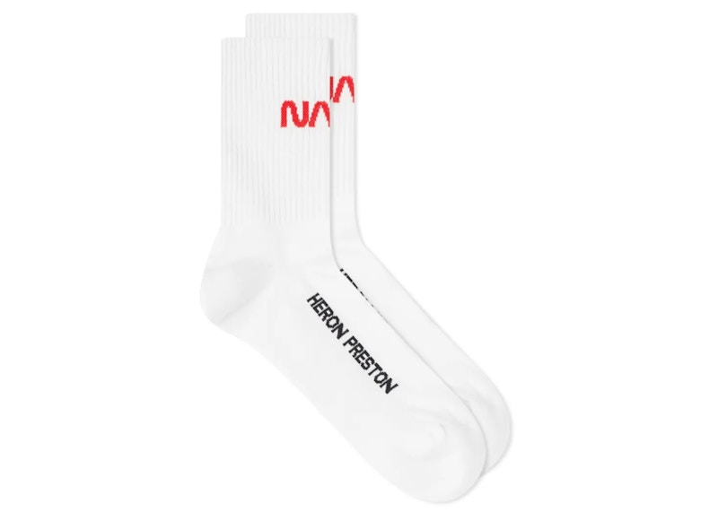 Heron Preston x Nasa Socks White Red