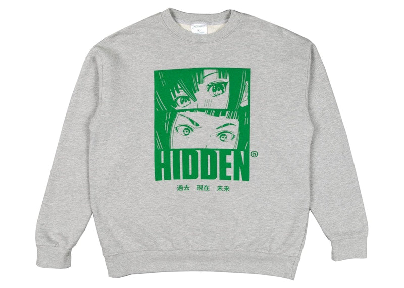 Hidden NY Anime Crewneck Heather Grey/Green