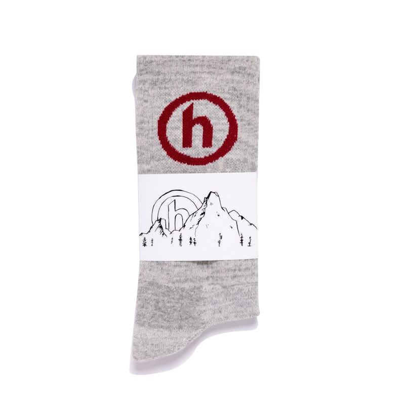 Hidden NY Crew Socks Grey/Red