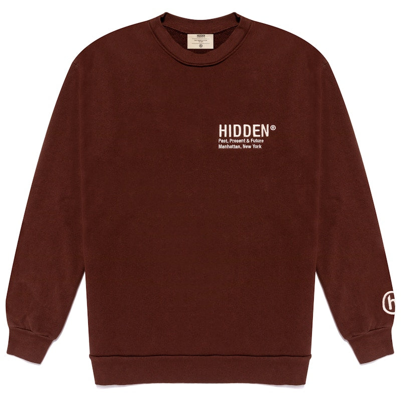 Hidden NY Logo Crewneck Sweatshirt Chocolate
