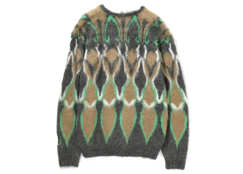 Hidden NY x Needles Mohair Cardigan Charcoal Psychedelic