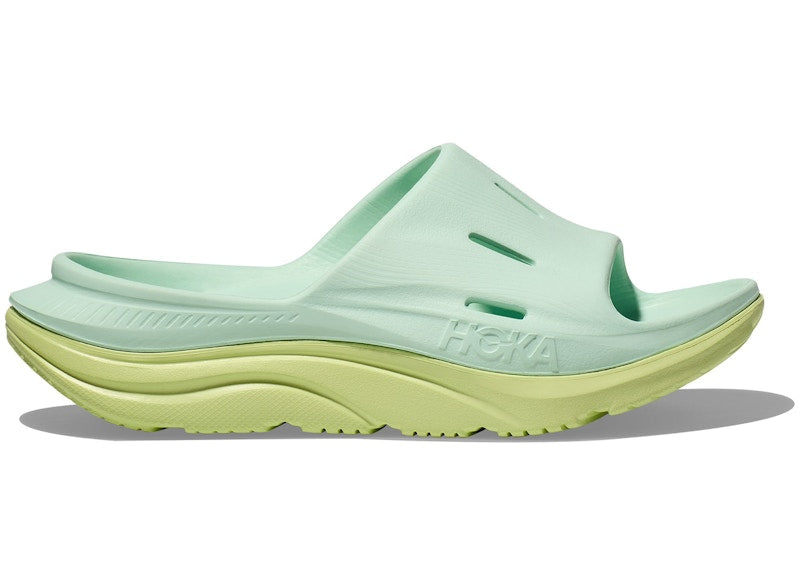 Hoka One One Ora Recovery Slide 3 Aqua Breeze Celery Juice