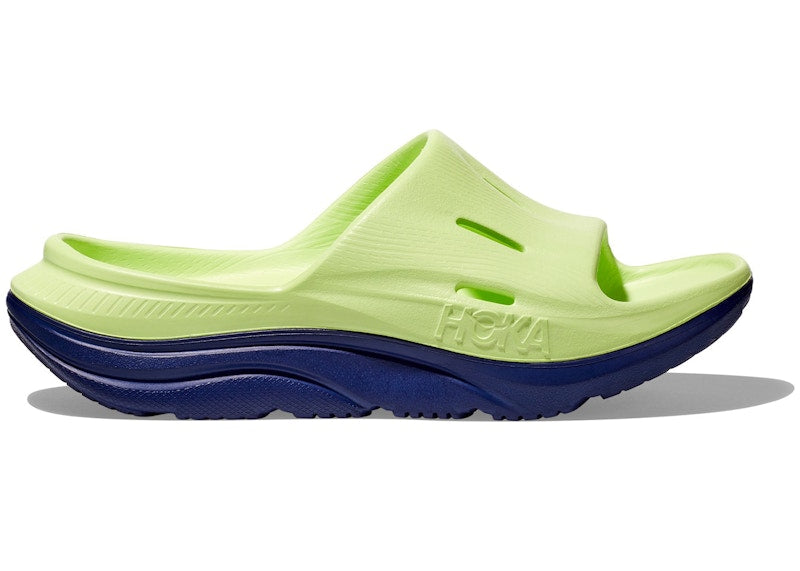 Hoka One One Ora Recovery Slide 3 Lettuce Bellwether Blue (GS)