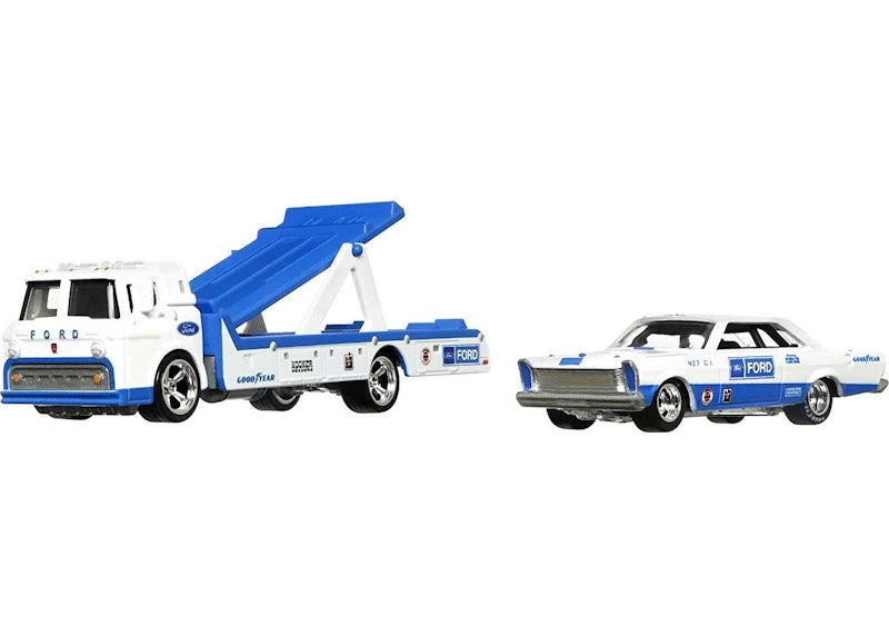 Hot Wheels Car Culture Team Ford C-800 with Ford Galaxie