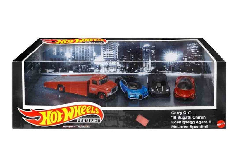 Hot Wheels Supercars Bugatti Chiron Koenigsegg Agera McLaren Speedtail Premium Set