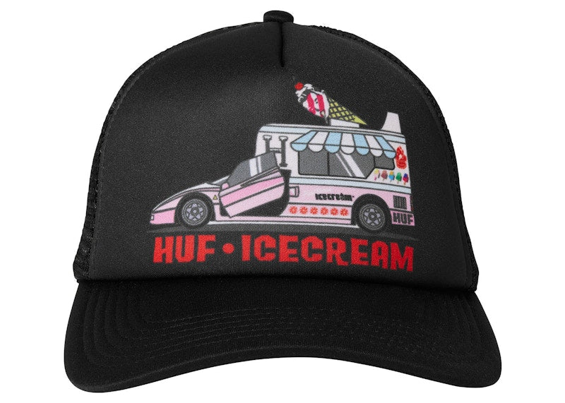 HUF x Ice Cream Fast Serve Trucker Hat Black
