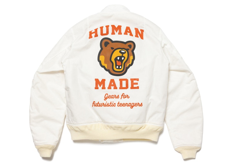 Human Made Bear Flight Jacket White