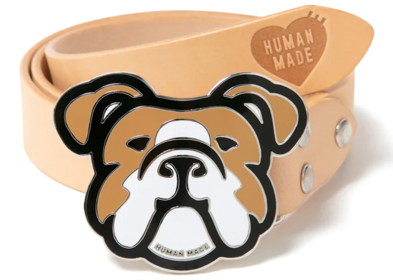 Human Made Bulldog Leather Belt Brown