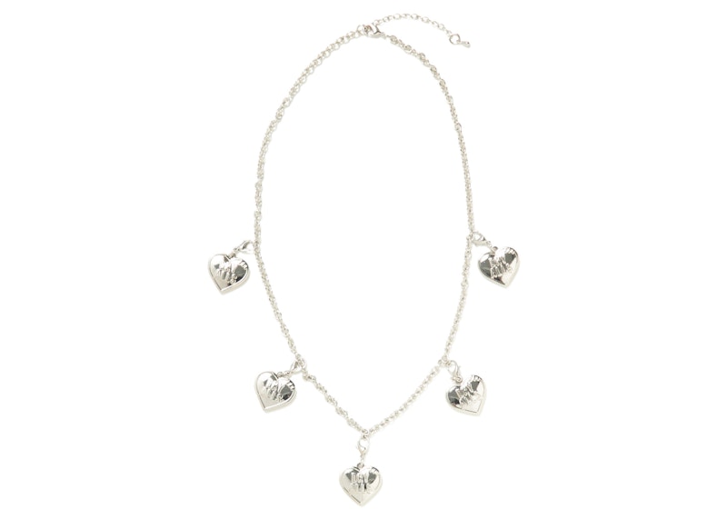 Human Made Five Heart Necklace Silver