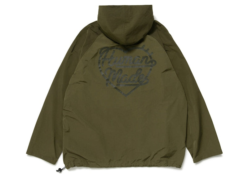 Human Made Half Zip Anorak Jacket Olive Drab