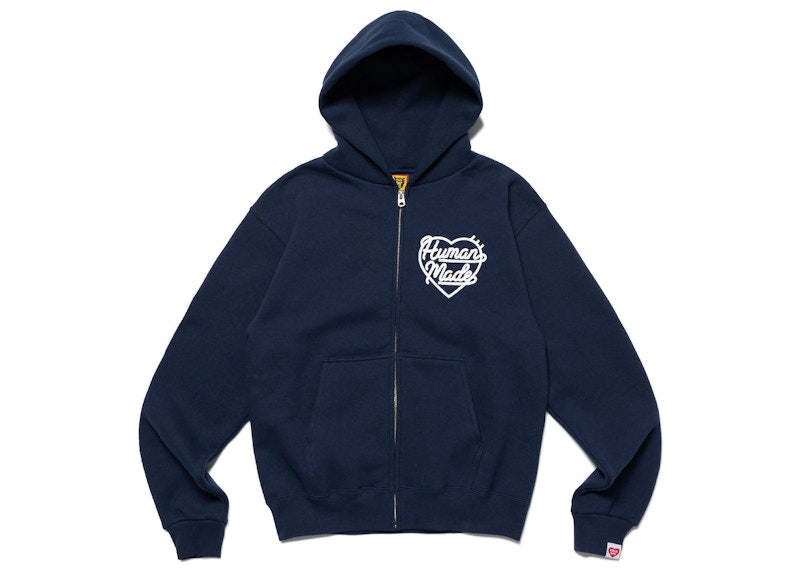 Human Made Heart Zip-Up Sweat Hoodie (FW22) Navy