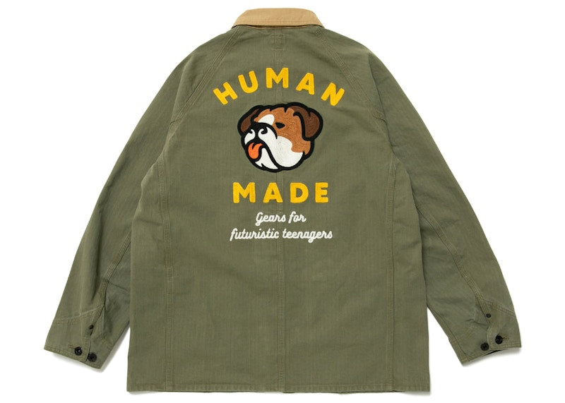 Human Made Herringbone Coverall Jacket Olive Drab