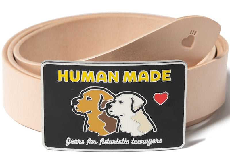 Human Made Leather Belt Beige