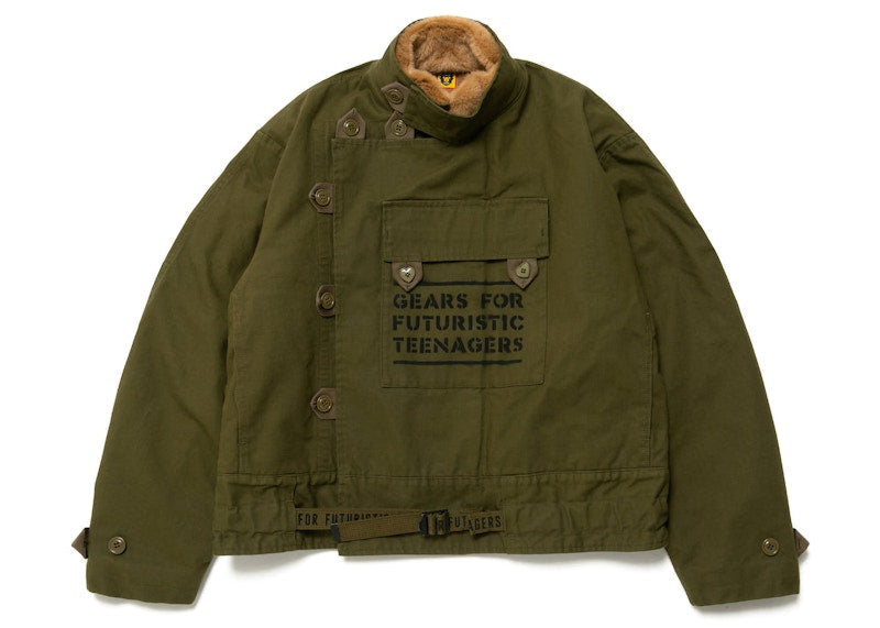 Human Made Military Motorcycle Jacket Olive Drab