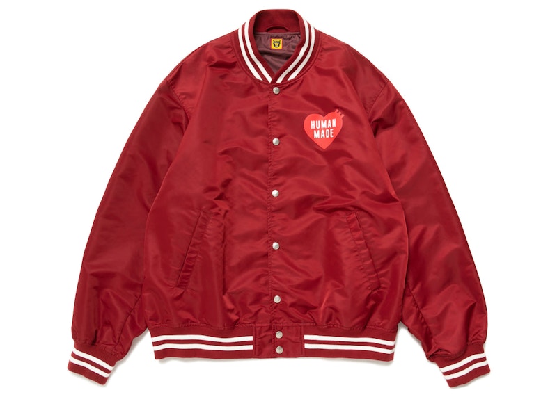 Human Made Nylon Stadium Jacket Burgundy