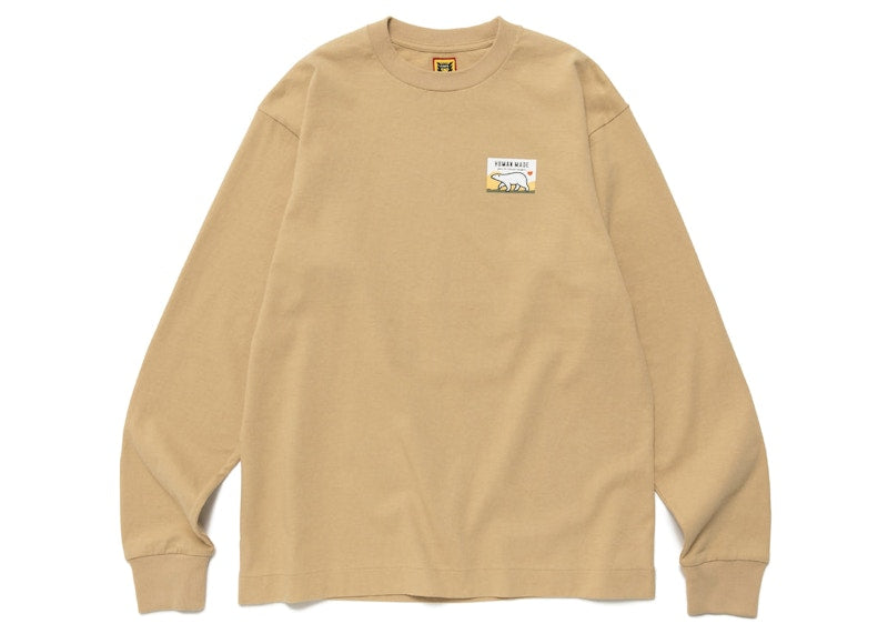 Human Made Polar Bear Graphic L/S Tee Beige