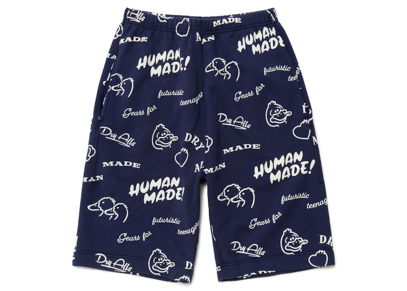 Human Made Printed Sweat Shorts Navy