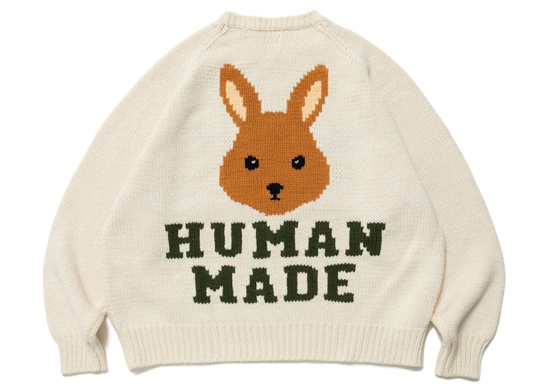 Human Made Rabbit Raglan Knit Sweater White