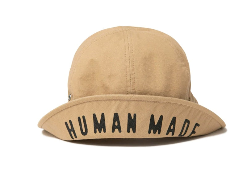 Human Made Rip-Stop Round Bucket Hat Beige