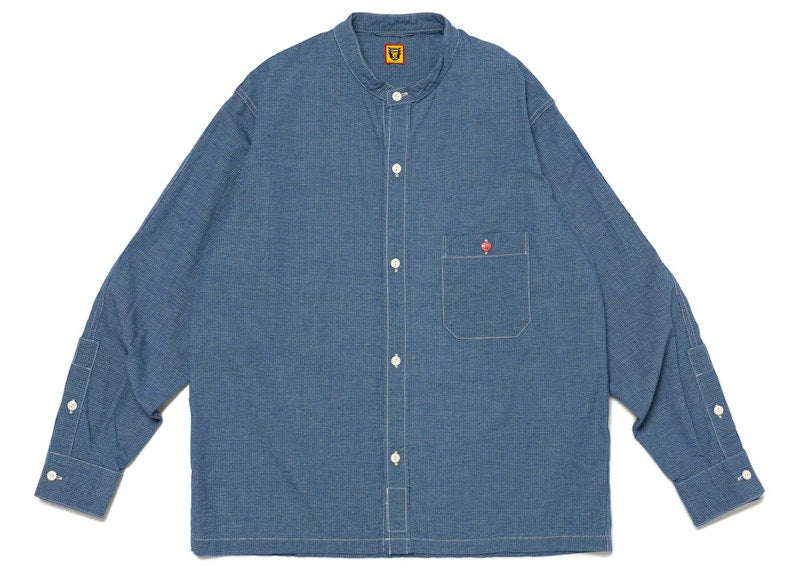 Human Made Stand Collar Chambray #1 L/S T-shirt Blue