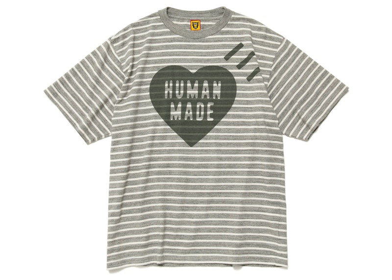 Human Made Striped Heart T-Shirt Grey