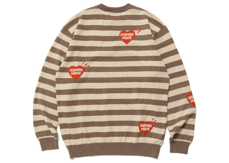 Human Made Striped L/S Knit Sweater Beige