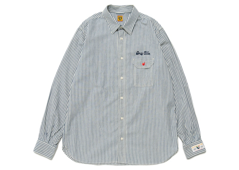 Human Made Striped Work L/S Shirt Blue Stripe