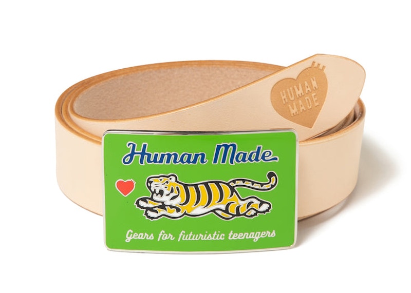 Human Made Tiger Leather Belt Beige