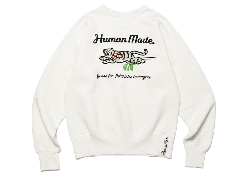 Human Made White Tiger Tsuriami Sweatshirt White