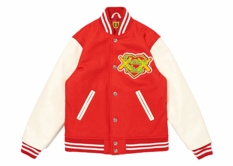 Human Made x KAWS Kids Varsity Jacket Red