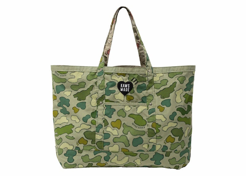 Human Made x KAWS Made Camo Tote Bag Brown