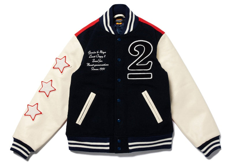 Human Made x Verdy x Undercover Last Orgy 2 Osaka Shinsaibashi Exclusive Varsity Jacket Navy Red