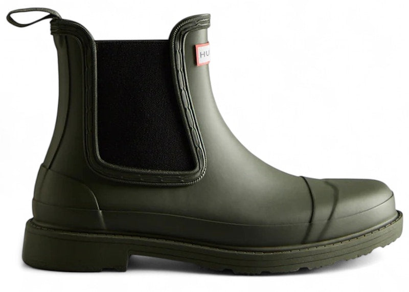 Hunter Commando Chelsea Rain Boots Dark Olive (Women's)