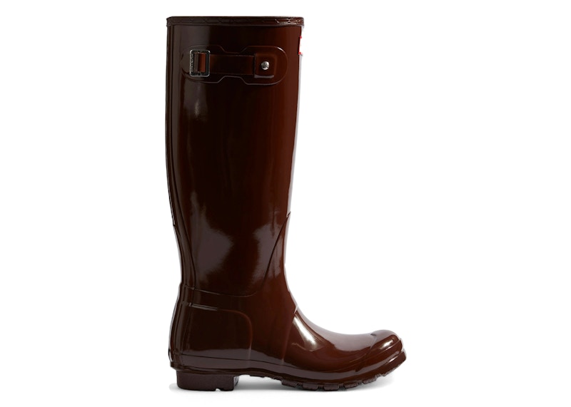 Hunter Original Tall Gloss Rain Boots Brown Bolt (Women's)