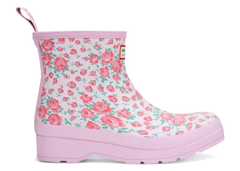Hunter PLAY Short Rain Boots LoveShackFancy Pink Floral Print (Women's)