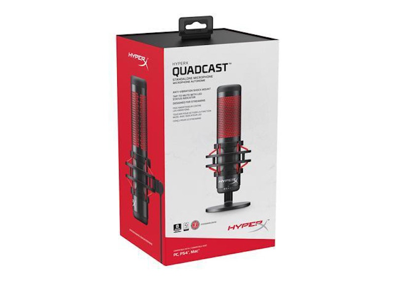 HyperX QuadCast Wired Multi-Pattern Electret Condenser Microphone HX-MICQC-BK Black