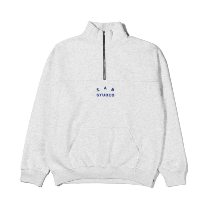 IAB Studio Half Zip Up Pullover Light Grey