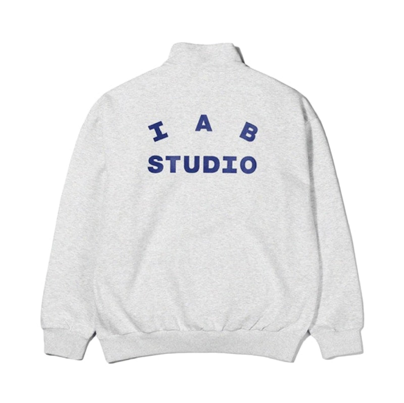 IAB Studio Half Zip Up Pullover Light Grey