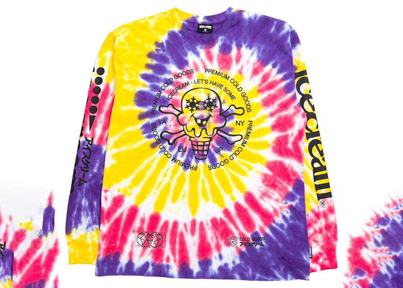 Ice Cream Cold Goods Long Sleeve Tee Multi/Tie Dye