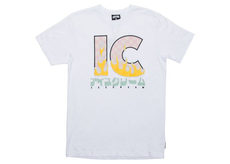 Ice Cream Flame On Tee White