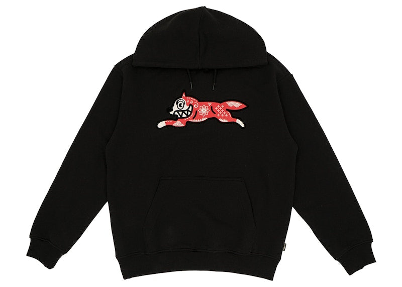 Ice Cream Kirigami Running Dog Flock Hoodie Black
