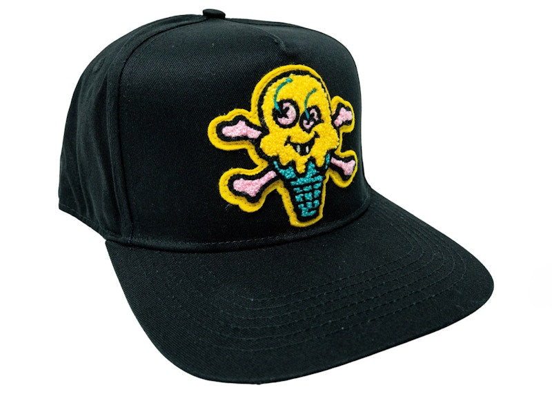 Ice Cream Peach Snapback Cap Black