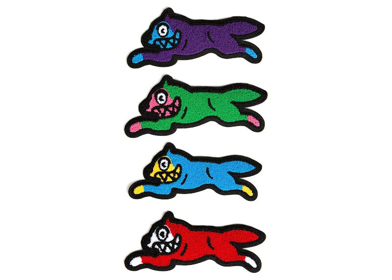 Ice Cream Running Dog Chenille Patches Pack Multicolor