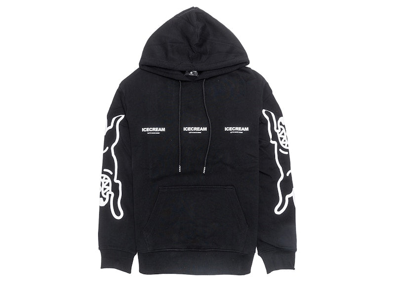 Ice Cream White Hoodie Black