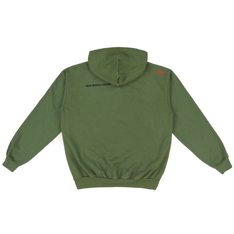 Infinite Archives Logo New World Order Hoodie Olive
